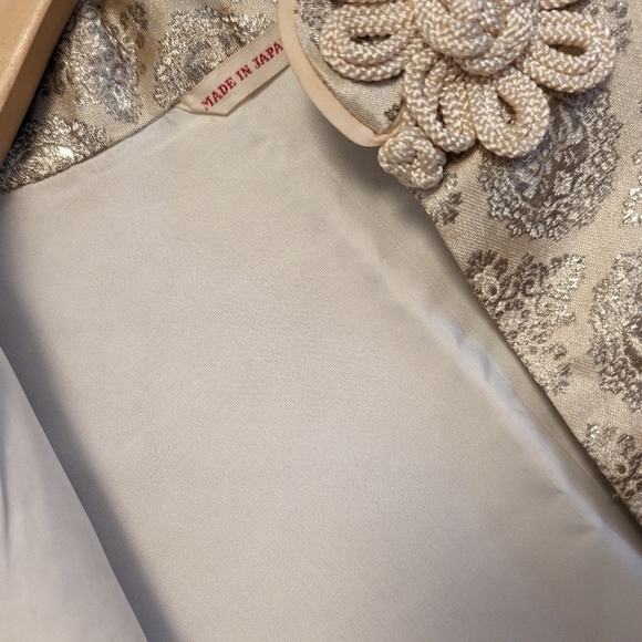 GOLD LAMÉ Brocade Evening Jacket New Haute Couture 1955-1960 Vintage Medium - Picture 10 of 16
